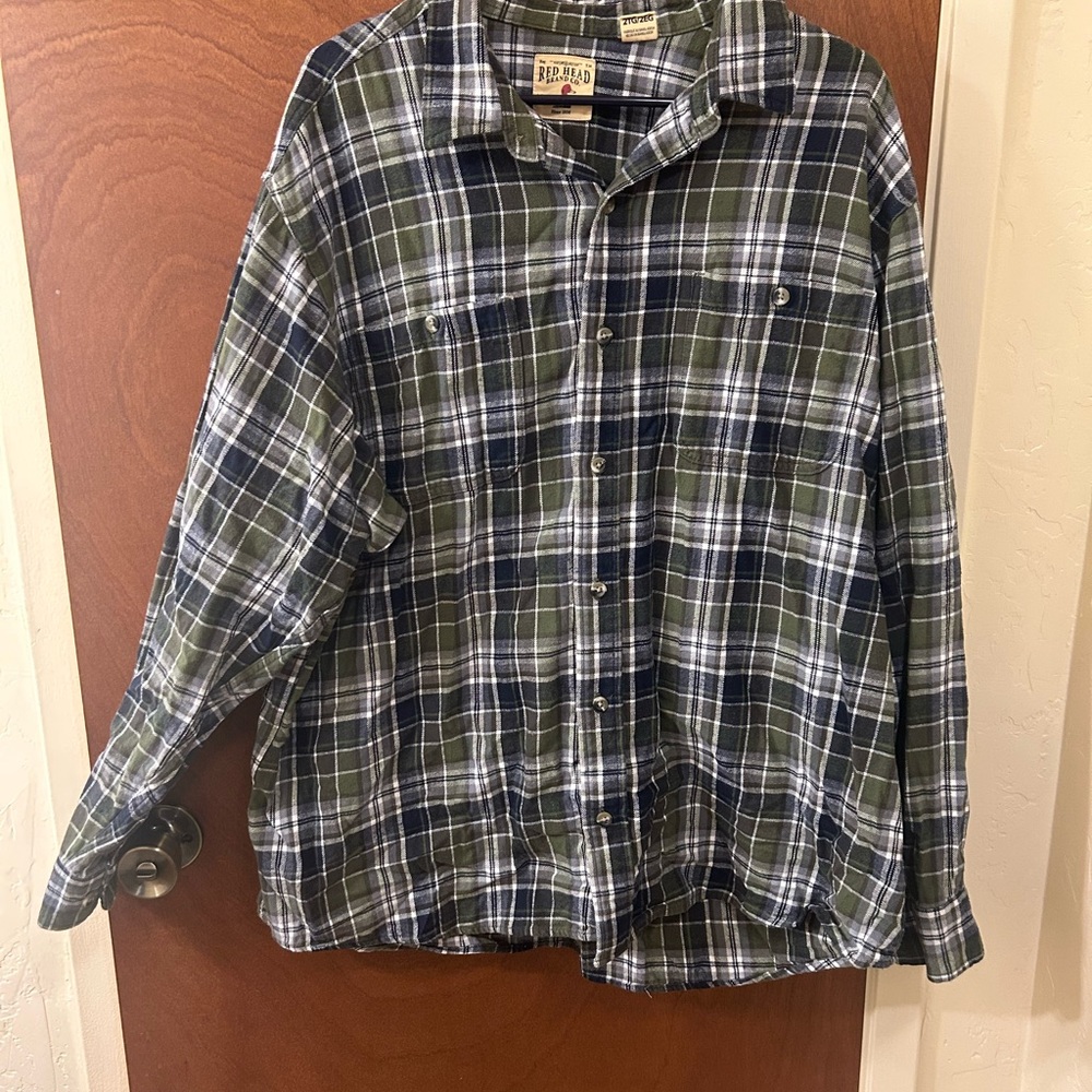 RedHead Casual Plaid Shirt in Green and Blue